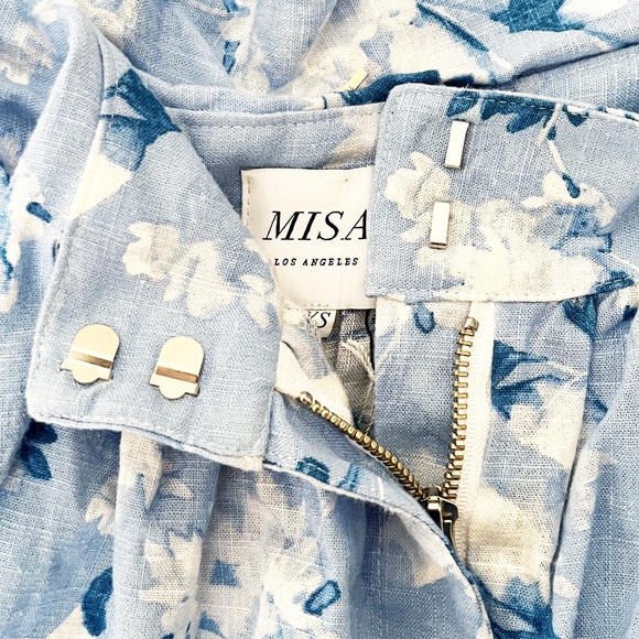 Misa Los Angeles Blue Floral Callae Shorts - Picture 3 of 4